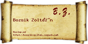 Bozsik Zoltán névjegykártya