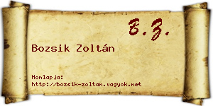 Bozsik Zoltán névjegykártya